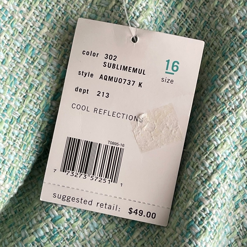 Axcess NWT Women's Green Tweed Textured Career Office Pencil Skirt Plus Size 16 - Picture 7 of 7